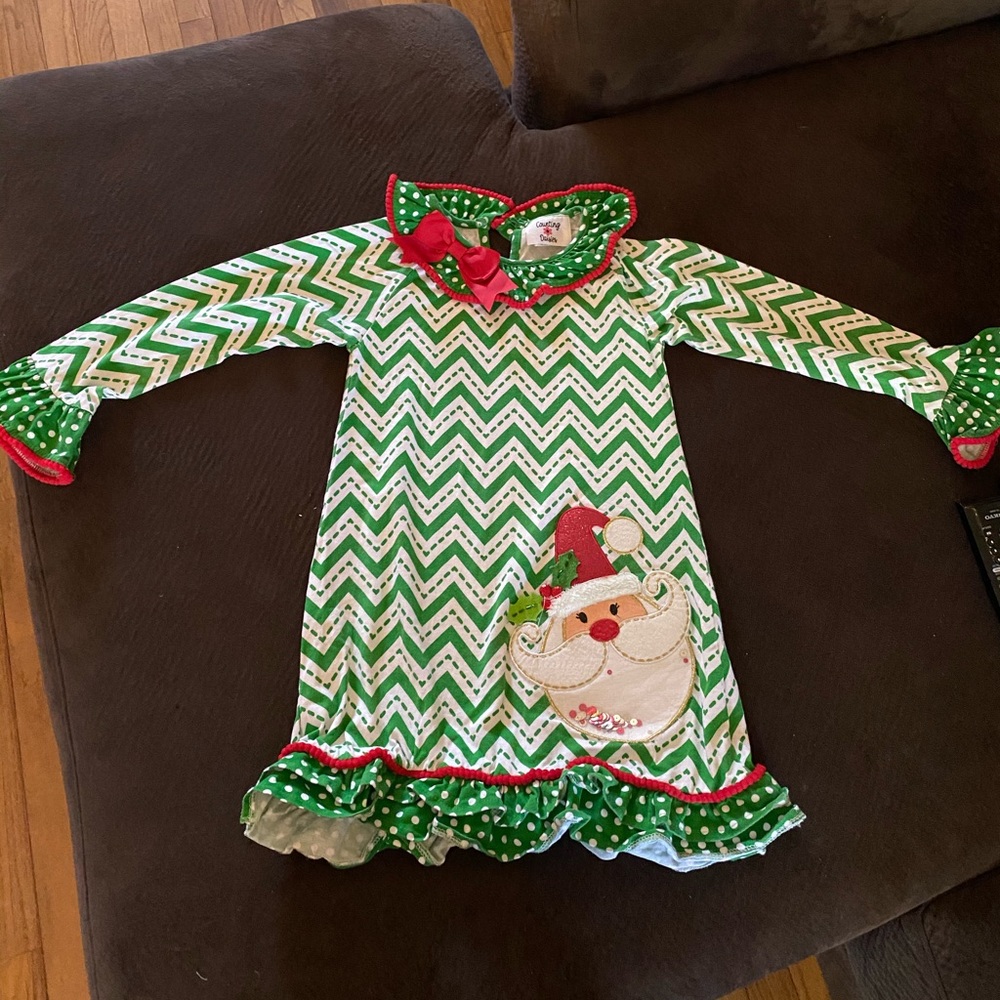 Little girls Counting Daises Christmas dress